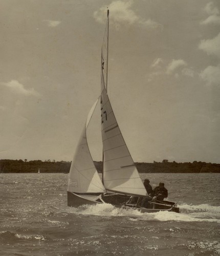 The Int 14 Calypso, designed by Des Townson,  racing off Cowes © Townson Family